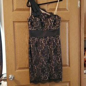 One shoulder lacw cocktail dress
